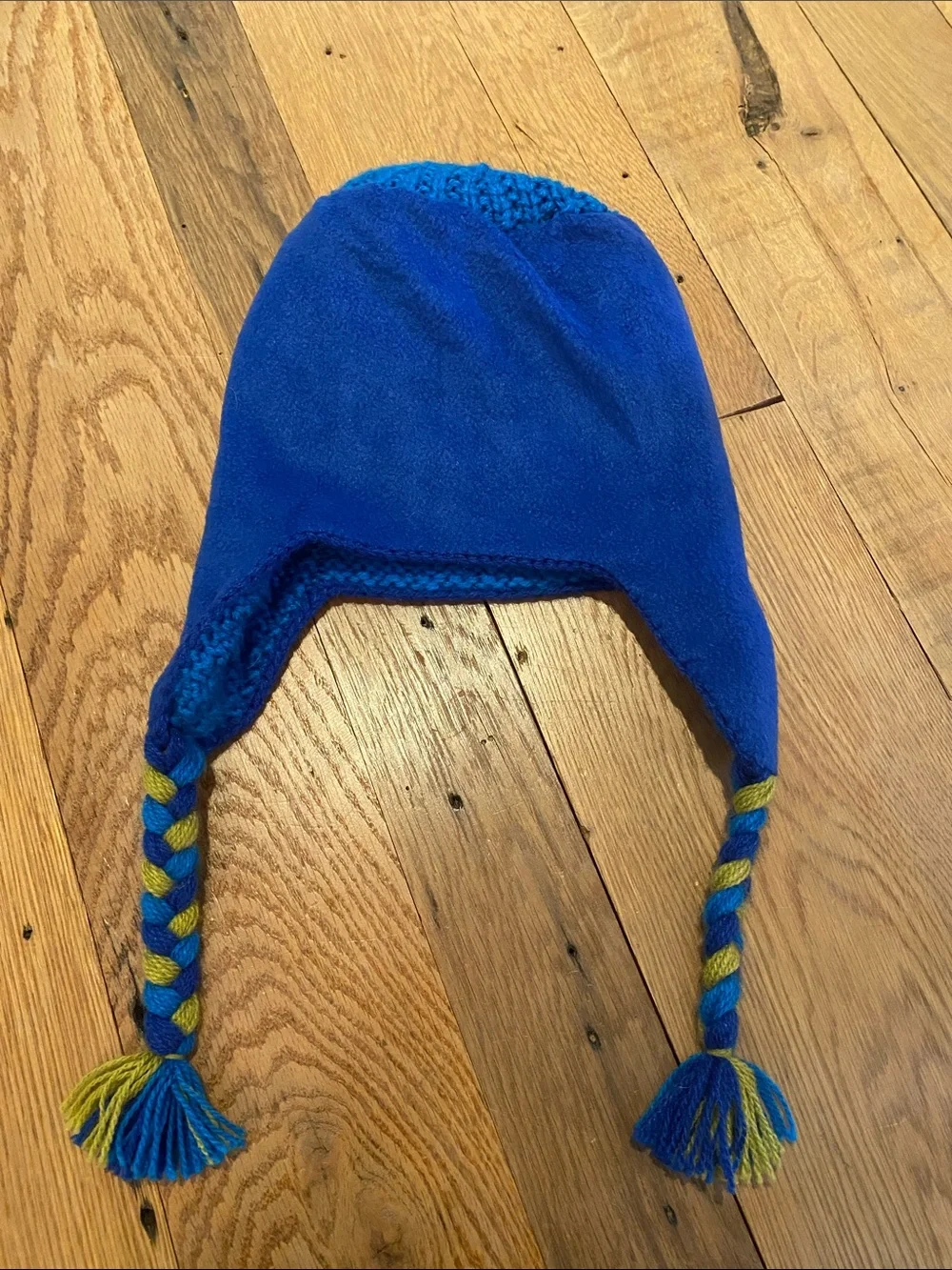 Peacock Alpaca Blend Knit Crochet Hat Made in Peru Blue Green